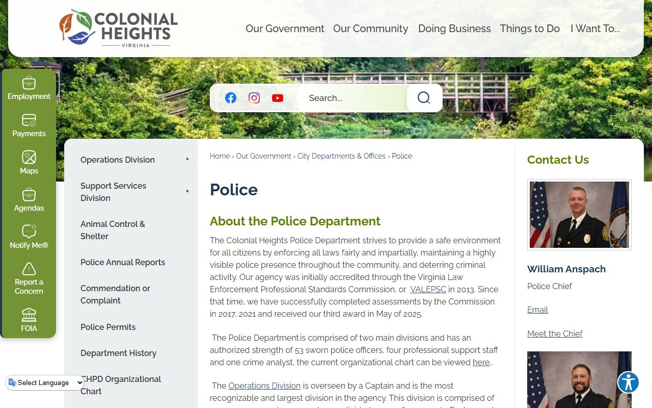 Colonial Heights criminal court records - Colonial Heights Police Department