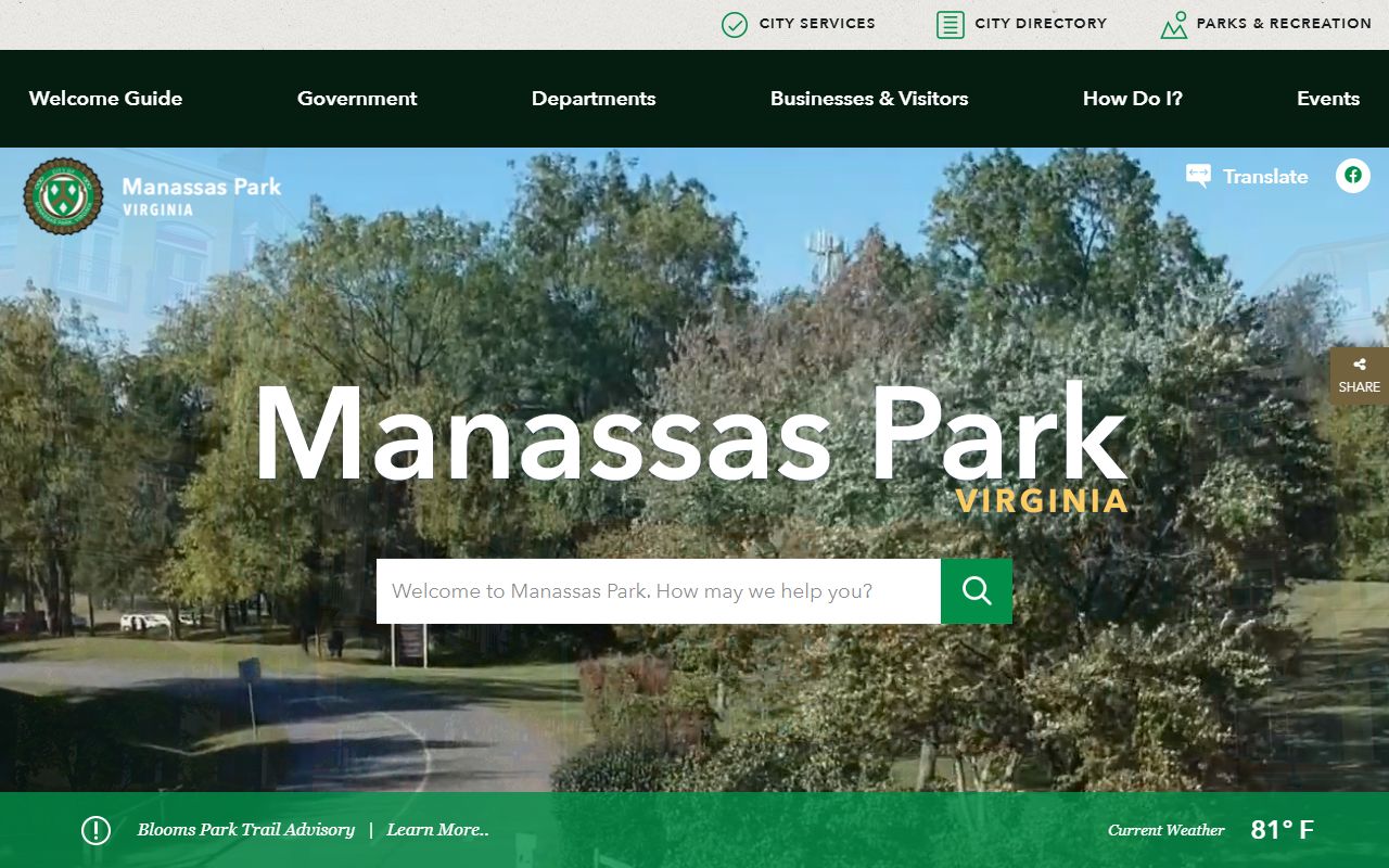 Manassas Park criminal court records - city government website
