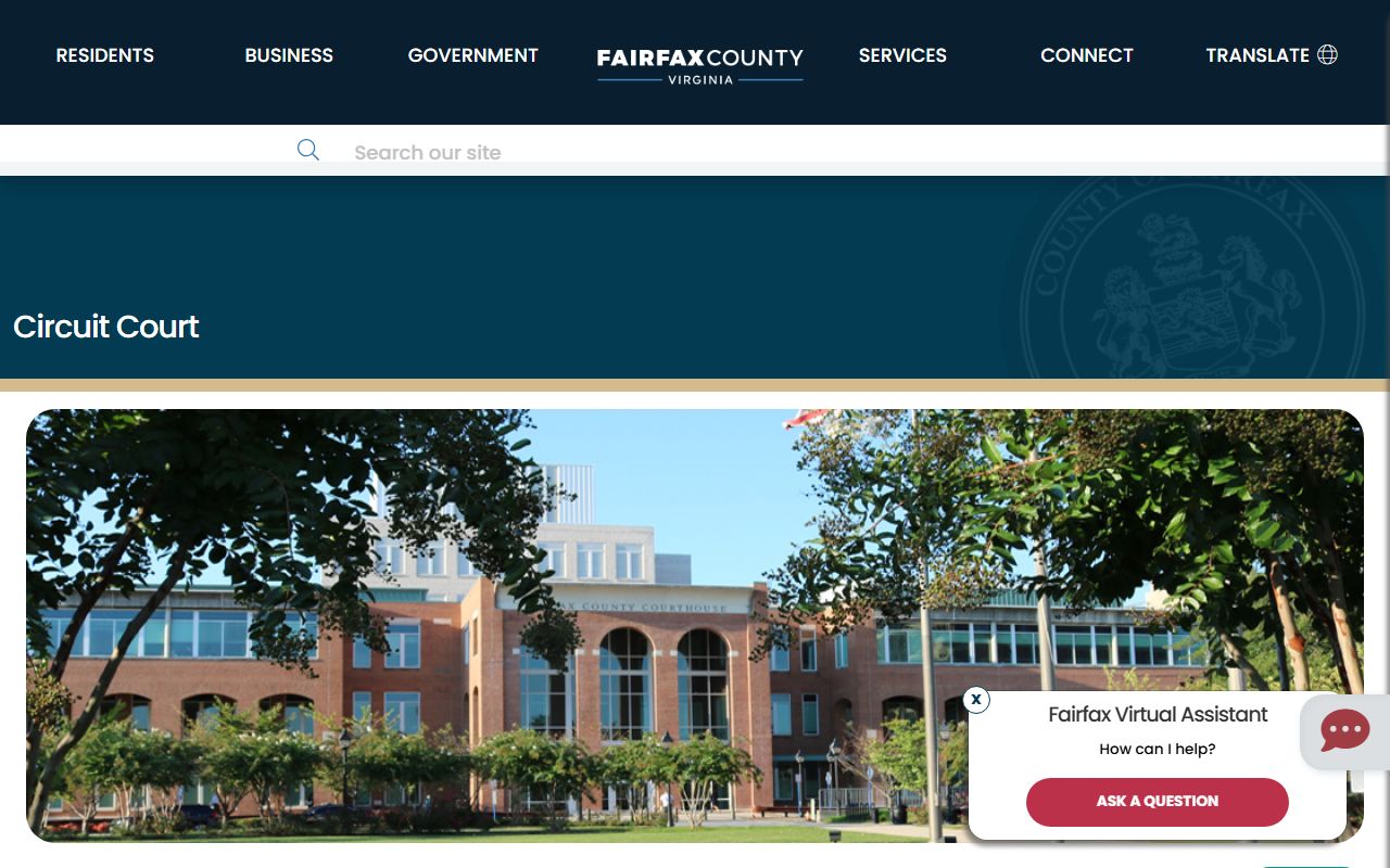 Fairfax County Circuit Court online criminal case search portal