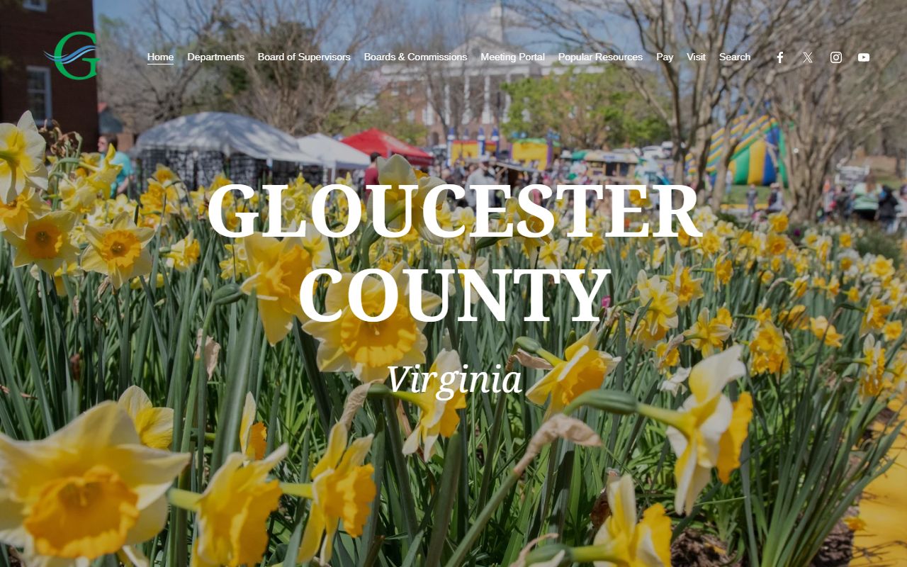 Gloucester County Government website for criminal court records and clerk office information