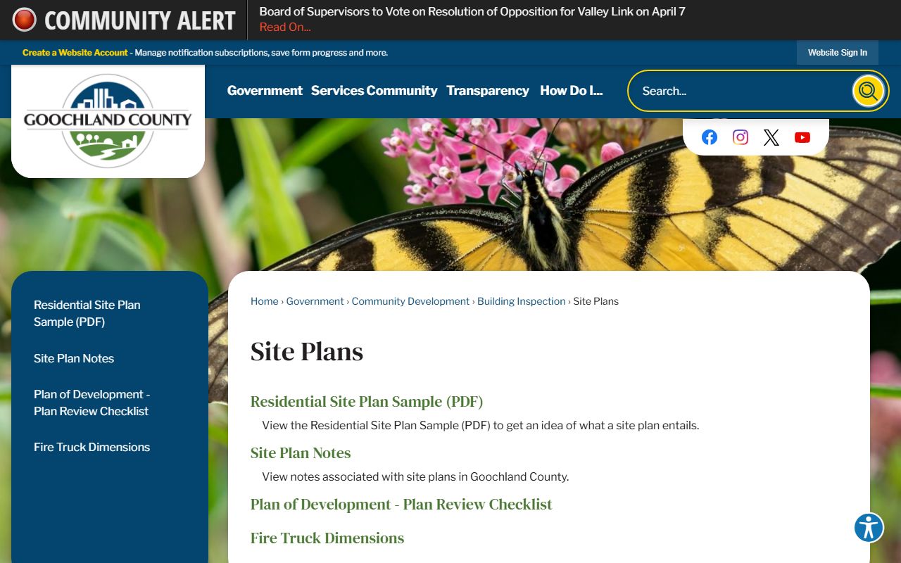 Goochland County Circuit Court Clerk page showing criminal court records access information