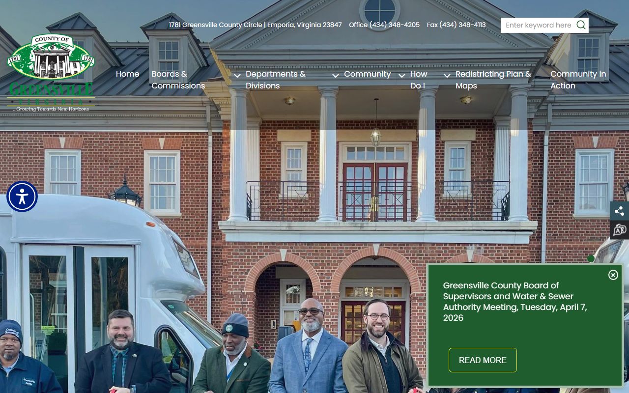 Greensville County Government website showing criminal court record resources