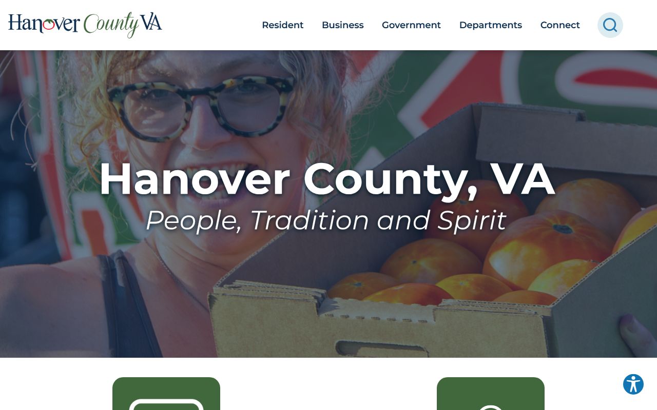 Hanover County Government website showing criminal court records resources