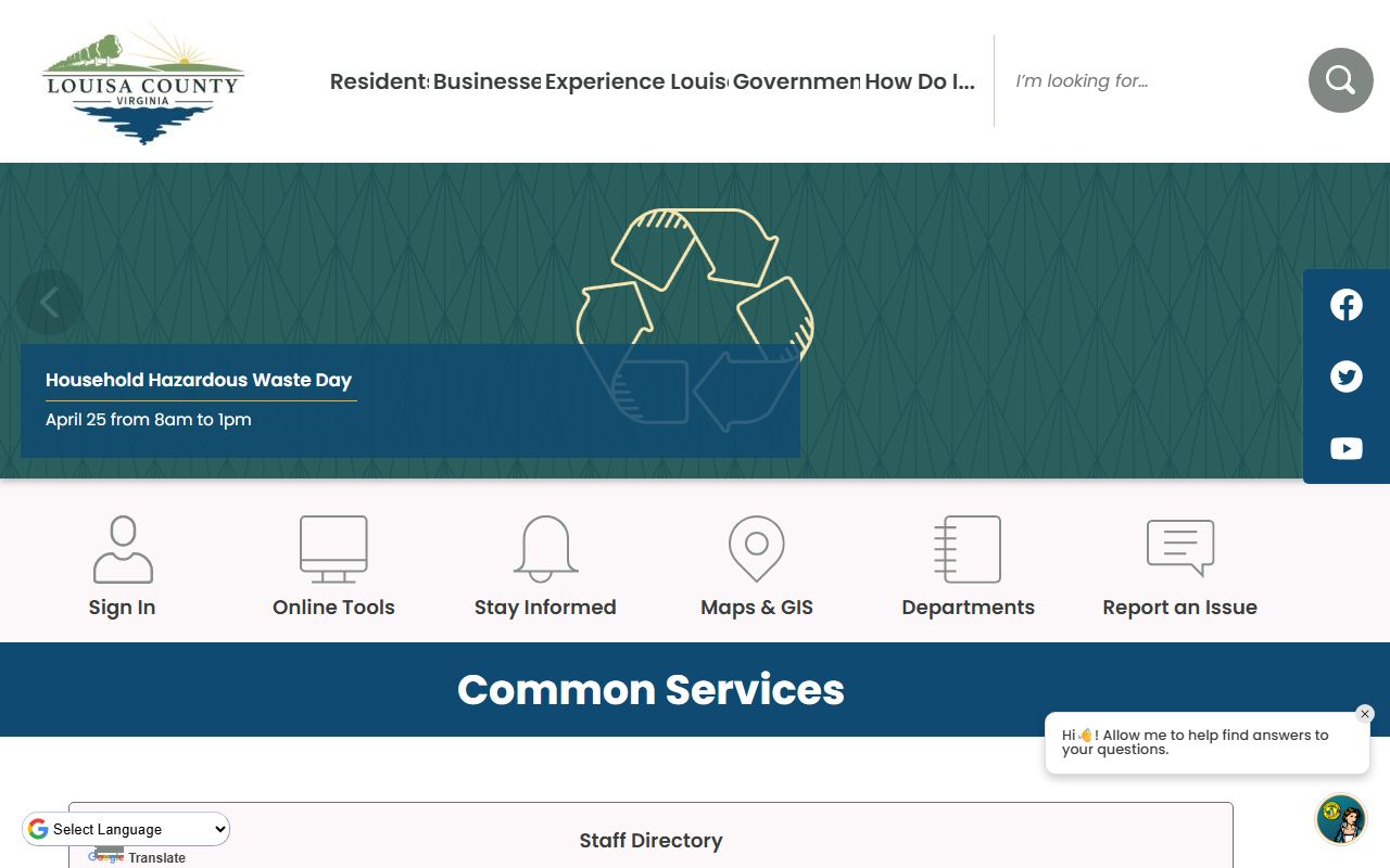 Louisa County Government website for criminal court records