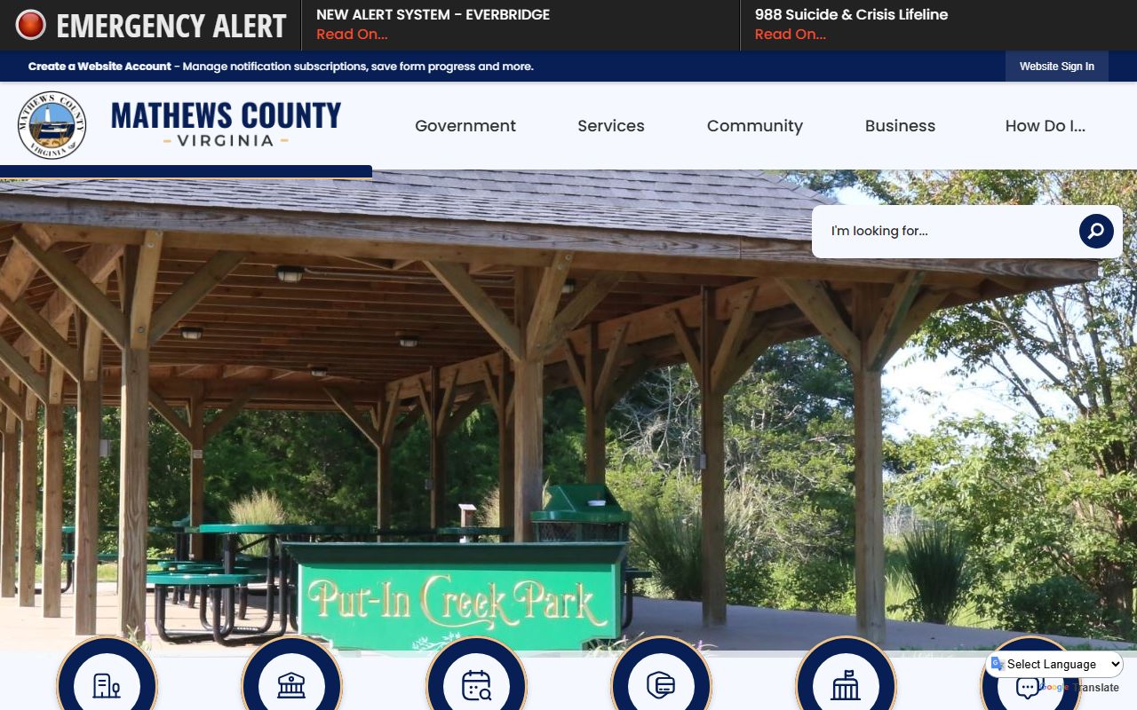 Mathews County Government website for criminal court records