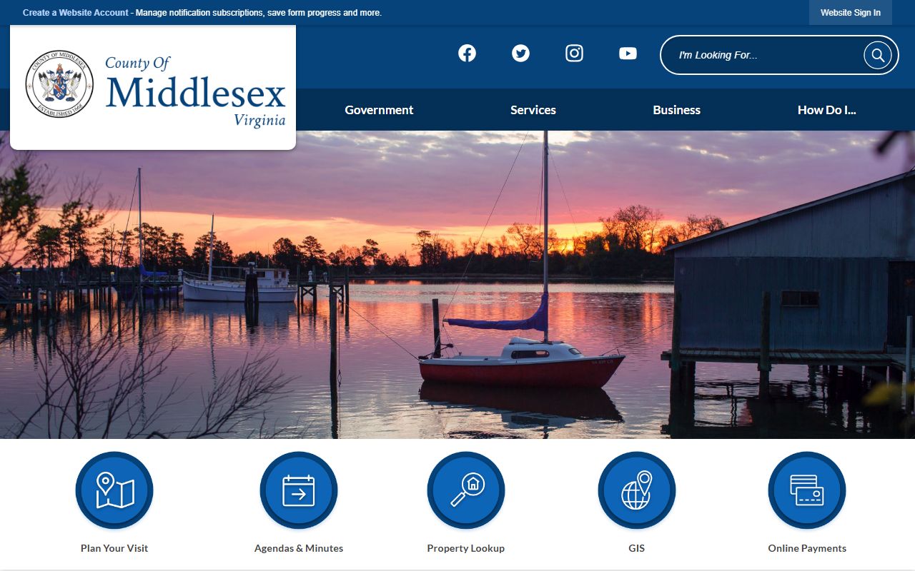 Middlesex County Government website for criminal court record access
