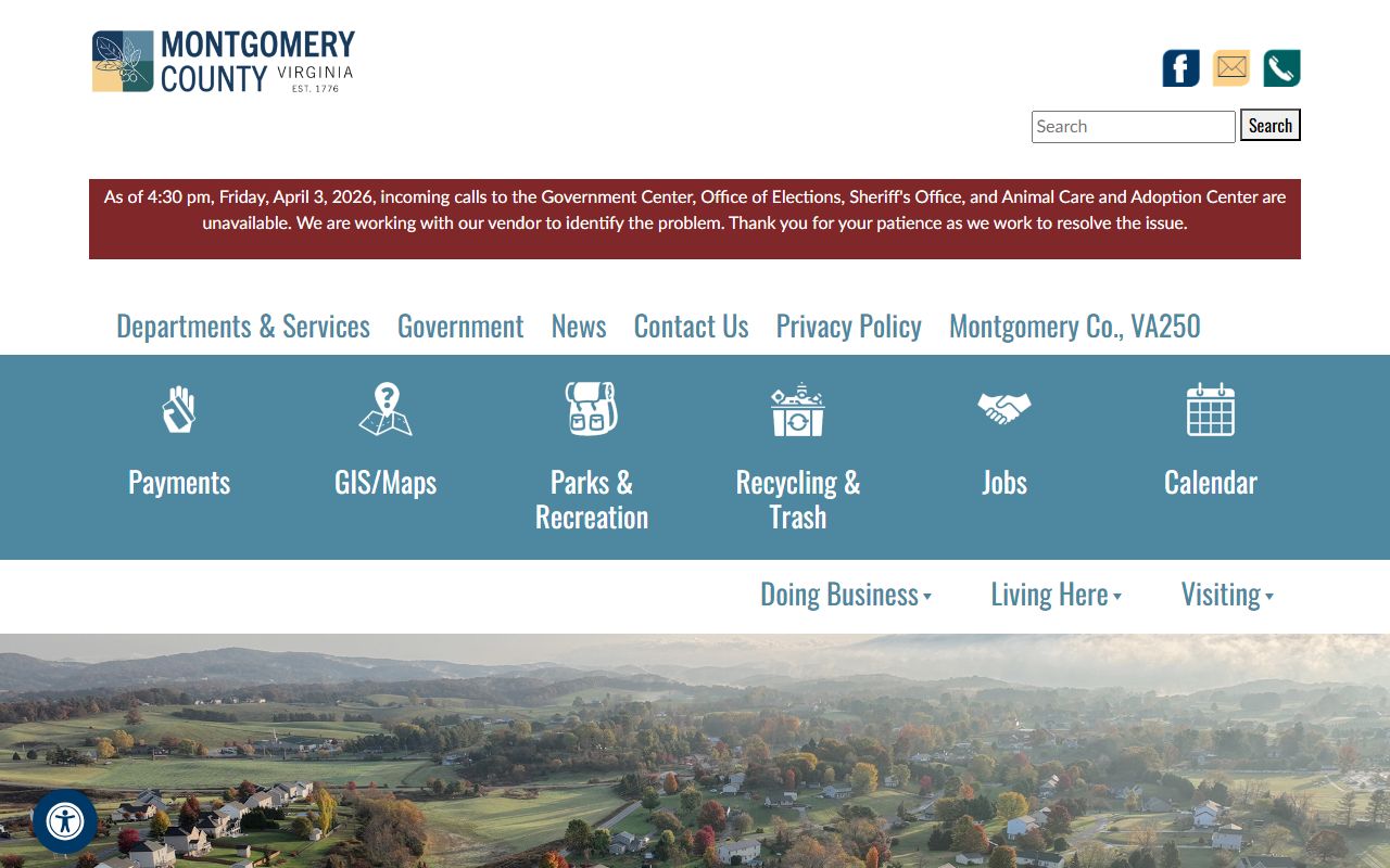 Montgomery County Government website for criminal court records access