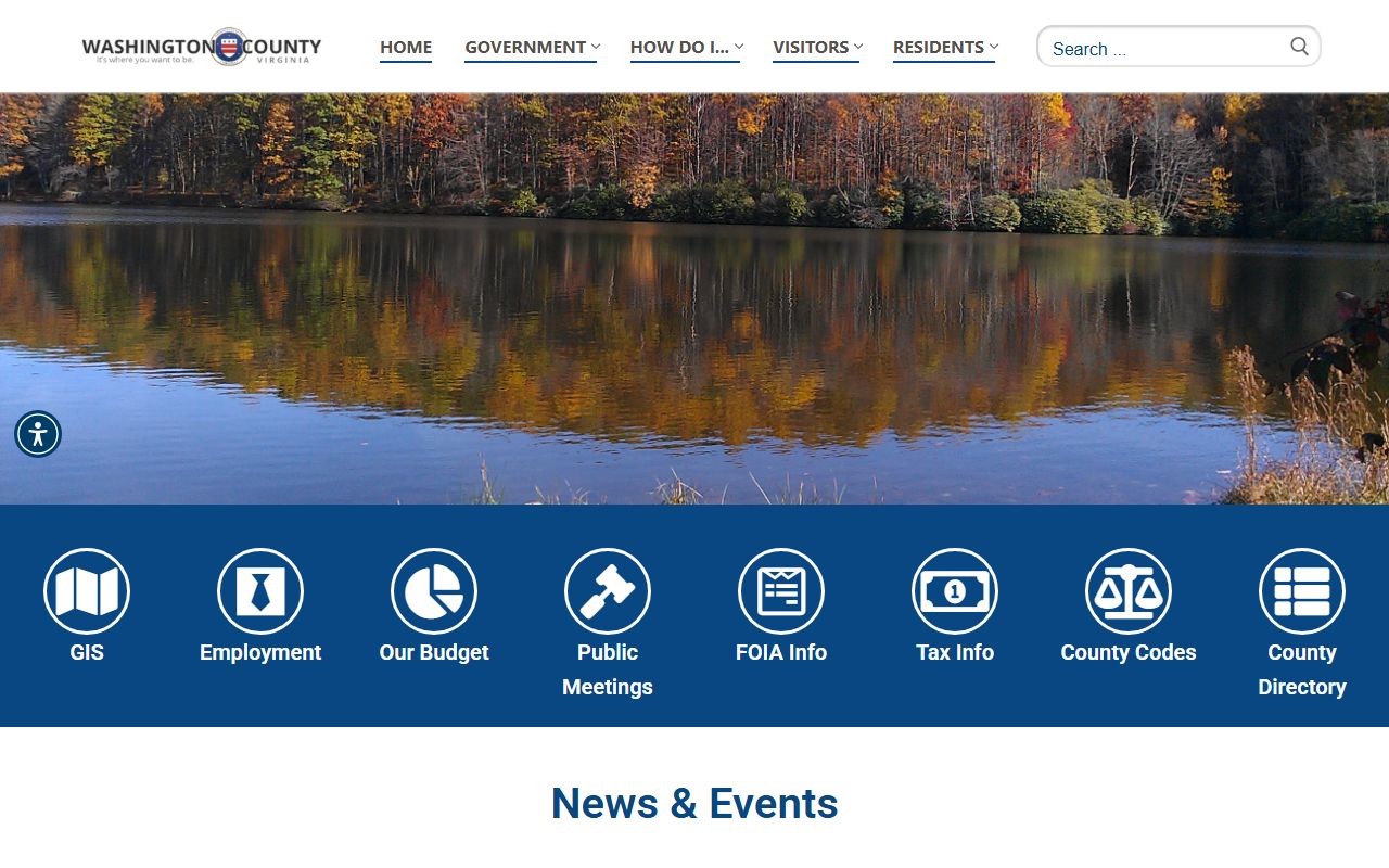 Washington County Virginia government website with criminal court records access information